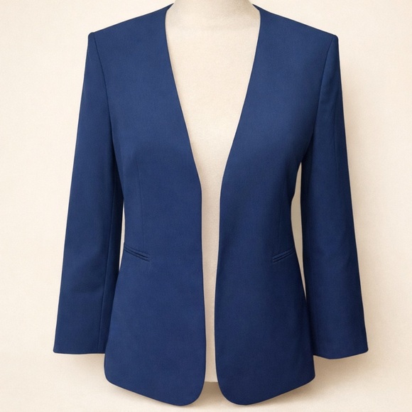 Theory Jackets & Blazers - Theory Lindraya B Open Front Wool Blazer Blue Size 2 EUC